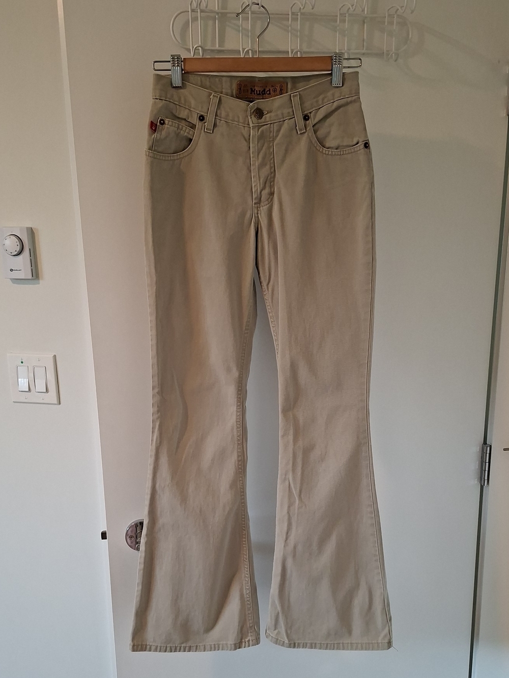 True Vintage Y2K Mudd Khaki Denim 100% Cotton Super-flare Jeans (Size 3/US 27)